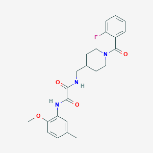 molecular formula C23H26FN3O4 B2719428 N-{[1-(2-fluorobenzoyl)piperidin-4-yl]methyl}-N'-(2-methoxy-5-methylphenyl)ethanediamide CAS No. 1235383-09-1