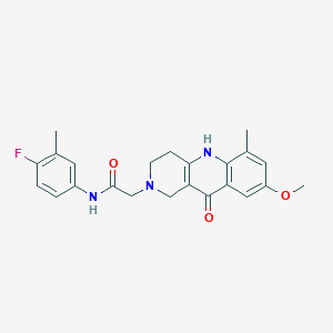 molecular formula C23H24FN3O3 B2719436 N-(4-fluoro-3-methylphenyl)-2-(8-methoxy-6-methyl-10-oxo-3,4,5,10-tetrahydrobenzo[b][1,6]naphthyridin-2(1H)-yl)acetamide CAS No. 1326886-48-9