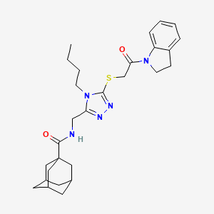 N-[[4-butyl-5-[2-(2,3-dihydroindol-1-yl)-2-oxoethyl]sulfanyl-1,2,4-triazol-3-yl]methyl]adamantane-1-carboxamide