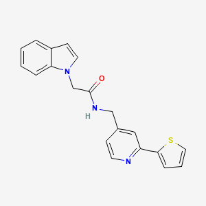2-(1H-indol-1-yl)-N-((2-(thiophen-2-yl)pyridin-4-yl)methyl)acetamide