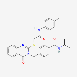 N-isopropyl-4-((4-oxo-2-((2-oxo-2-(p-tolylamino)ethyl)thio)quinazolin-3(4H)-yl)methyl)benzamide