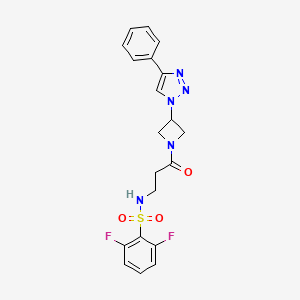 2,6-difluoro-N-(3-oxo-3-(3-(4-phenyl-1H-1,2,3-triazol-1-yl)azetidin-1-yl)propyl)benzenesulfonamide