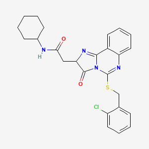 2-[5-[(2-chlorophenyl)methylsulfanyl]-3-oxo-2H-imidazo[1,2-c]quinazolin-2-yl]-N-cyclohexylacetamide