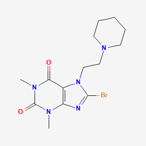 8-Bromo-1,3-dimethyl-7-(2-piperidin-1-ylethyl)purine-2,6-dione