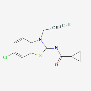 molecular formula C14H11ClN2OS B2719539 N-(6-chloro-3-prop-2-ynyl-1,3-benzothiazol-2-ylidene)cyclopropanecarboxamide CAS No. 865181-20-0