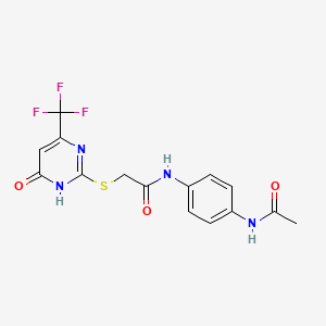N-(4-acetamidophenyl)-2-((6-oxo-4-(trifluoromethyl)-1,6-dihydropyrimidin-2-yl)thio)acetamide
