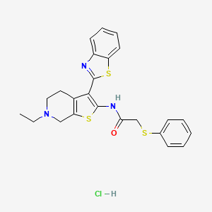 N-(3-(benzo[d]thiazol-2-yl)-6-ethyl-4,5,6,7-tetrahydrothieno[2,3-c]pyridin-2-yl)-2-(phenylthio)acetamide hydrochloride