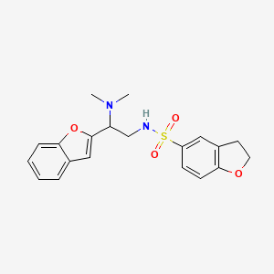 molecular formula C20H22N2O4S B2719553 N-[2-(1-benzofuran-2-yl)-2-(dimethylamino)ethyl]-2,3-dihydro-1-benzofuran-5-sulfonamide CAS No. 2034311-43-6