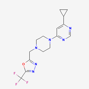 2-[[4-(6-Cyclopropylpyrimidin-4-yl)piperazin-1-yl]methyl]-5-(trifluoromethyl)-1,3,4-oxadiazole
