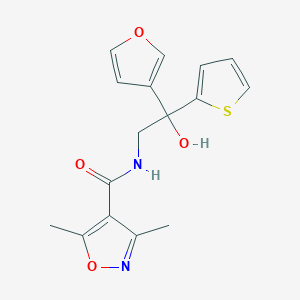molecular formula C16H16N2O4S B2719565 N-(2-(furan-3-yl)-2-hydroxy-2-(thiophen-2-yl)ethyl)-3,5-dimethylisoxazole-4-carboxamide CAS No. 2034488-09-8