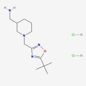 {1-[(5-Tert-butyl-1,2,4-oxadiazol-3-yl)methyl]piperidin-3-yl}methanamine dihydrochloride