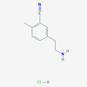 molecular formula C10H13ClN2 B2719590 5-(2-Aminoethyl)-2-methylbenzonitrile;hydrochloride CAS No. 2305252-93-9