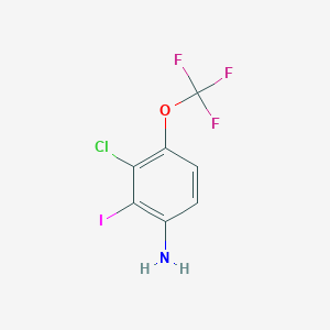 molecular formula C7H4ClF3INO B2719592 3-Chloro-2-iodo-4-(trifluoromethoxy)aniline CAS No. 1792885-92-7