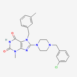 8-(4-(3-chlorobenzyl)piperazin-1-yl)-3-methyl-7-(3-methylbenzyl)-1H-purine-2,6(3H,7H)-dione
