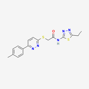 molecular formula C17H17N5OS2 B2719596 N-(5-ethyl-1,3,4-thiadiazol-2-yl)-2-[6-(4-methylphenyl)pyridazin-3-yl]sulfanylacetamide CAS No. 872689-38-8
