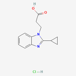 3-(2-cyclopropyl-1H-1,3-benzodiazol-1-yl)propanoic acid hydrochloride