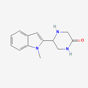 molecular formula C13H15N3O B2719608 5-(1-Methylindol-2-yl)piperazin-2-one CAS No. 2356205-70-2