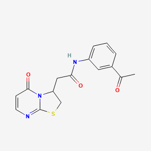 molecular formula C16H15N3O3S B2719615 N-(3-acetylphenyl)-2-(5-oxo-3,5-dihydro-2H-thiazolo[3,2-a]pyrimidin-3-yl)acetamide CAS No. 953012-90-3
