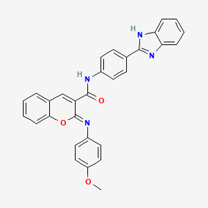 (2Z)-N-[4-(1H-benzimidazol-2-yl)phenyl]-2-[(4-methoxyphenyl)imino]-2H-chromene-3-carboxamide