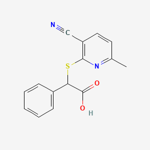 molecular formula C15H12N2O2S B2719618 2-((3-Cyano-6-methylpyridin-2-yl)thio)-2-phenylacetic acid CAS No. 329903-73-3