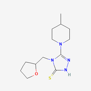 molecular formula C13H22N4OS B2719628 5-(4-methylpiperidin-1-yl)-4-(oxolan-2-ylmethyl)-4H-1,2,4-triazole-3-thiol CAS No. 923254-10-8