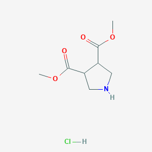 molecular formula C8H14ClNO4 B2719629 Dimethyl pyrrolidine-3,4-dicarboxylate hydrochloride CAS No. 2137996-53-1