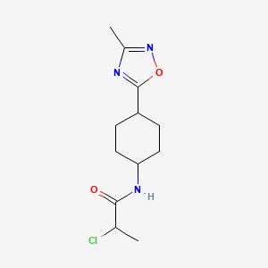 molecular formula C12H18ClN3O2 B2719632 2-Chloro-N-[4-(3-methyl-1,2,4-oxadiazol-5-yl)cyclohexyl]propanamide CAS No. 2411264-12-3