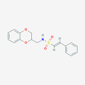 (E)-N-(2,3-Dihydro-1,4-benzodioxin-3-ylmethyl)-2-phenylethenesulfonamide