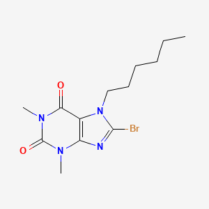 8-bromo-7-hexyl-1,3-dimethyl-2,3,6,7-tetrahydro-1H-purine-2,6-dione