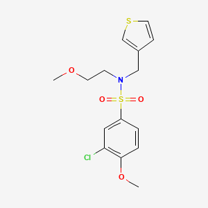 molecular formula C15H18ClNO4S2 B2719643 3-chloro-4-methoxy-N-(2-methoxyethyl)-N-(thiophen-3-ylmethyl)benzenesulfonamide CAS No. 1219911-76-8