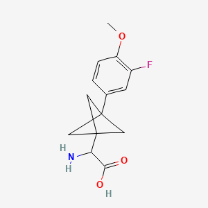 molecular formula C14H16FNO3 B2719648 2-Amino-2-[3-(3-fluoro-4-methoxyphenyl)-1-bicyclo[1.1.1]pentanyl]acetic acid CAS No. 2287260-46-0