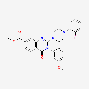 molecular formula C27H25FN4O4 B2719680 Methyl 2-[4-(2-fluorophenyl)piperazin-1-yl]-3-(3-methoxyphenyl)-4-oxo-3,4-dihydroquinazoline-7-carboxylate CAS No. 1251681-95-4