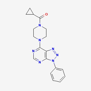 molecular formula C18H19N7O B2719699 cyclopropyl(4-(3-phenyl-3H-[1,2,3]triazolo[4,5-d]pyrimidin-7-yl)piperazin-1-yl)methanone CAS No. 920177-23-7