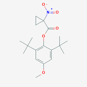 molecular formula C19H27NO5 B027197 2,6-Ditert-butyl-4-methoxyphenyl 1-nitrocyclopropanecarboxylate CAS No. 104755-90-0