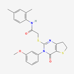 molecular formula C23H23N3O3S2 B2719700 N-(2,4-dimethylphenyl)-2-((3-(3-methoxyphenyl)-4-oxo-3,4,6,7-tetrahydrothieno[3,2-d]pyrimidin-2-yl)thio)acetamide CAS No. 877654-93-8