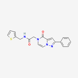 molecular formula C19H16N4O2S B2719701 2-(4-oxo-2-phenylpyrazolo[1,5-a]pyrazin-5(4H)-yl)-N-(thiophen-2-ylmethyl)acetamide CAS No. 941920-54-3