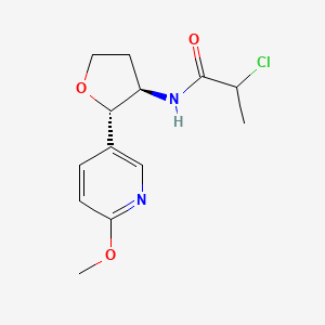 molecular formula C13H17ClN2O3 B2719703 2-Chloro-N-[(2S,3R)-2-(6-methoxypyridin-3-yl)oxolan-3-yl]propanamide CAS No. 2411183-33-8