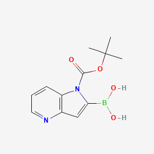 molecular formula C12H15BN2O4 B2719707 {1-[(tert-Butoxy)carbonyl]pyrrolo[3,2-b]pyridin-2-yl}boronic acid CAS No. 1373273-46-1