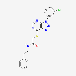 molecular formula C20H17ClN6OS B2719712 2-((3-(3-chlorophenyl)-3H-[1,2,3]triazolo[4,5-d]pyrimidin-7-yl)thio)-N-phenethylacetamide CAS No. 941911-78-0