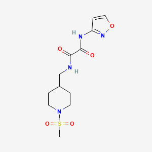 B2719713 N1-(isoxazol-3-yl)-N2-((1-(methylsulfonyl)piperidin-4-yl)methyl)oxalamide CAS No. 1235668-07-1