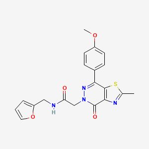 molecular formula C20H18N4O4S B2719724 N-(furan-2-ylmethyl)-2-(7-(4-methoxyphenyl)-2-methyl-4-oxothiazolo[4,5-d]pyridazin-5(4H)-yl)acetamide CAS No. 941897-67-2