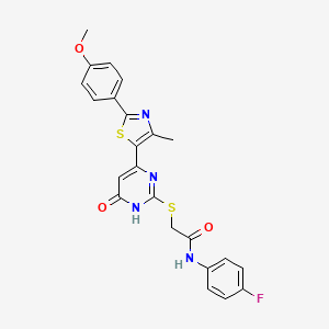 molecular formula C23H19FN4O3S2 B2719725 N-cyclopentyl-2-[2-(5-methyl-1,3,4-oxadiazol-2-yl)-1H-pyrrol-1-yl]acetamide CAS No. 1116006-93-9