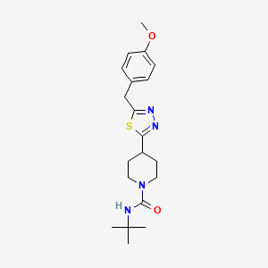 molecular formula C20H28N4O2S B2719739 N-tert-butyl-4-{5-[(4-methoxyphenyl)methyl]-1,3,4-thiadiazol-2-yl}piperidine-1-carboxamide CAS No. 1171063-47-0