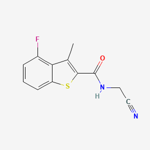 molecular formula C12H9FN2OS B2719756 N-(cyanomethyl)-4-fluoro-3-methyl-1-benzothiophene-2-carboxamide CAS No. 1252321-67-7