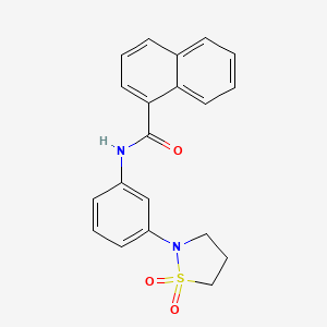 molecular formula C20H18N2O3S B2719757 N-(3-(1,1-dioxidoisothiazolidin-2-yl)phenyl)-1-naphthamide CAS No. 941886-38-0