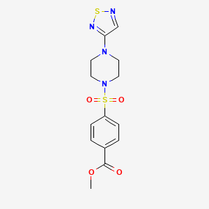 molecular formula C14H16N4O4S2 B2719766 Methyl 4-((4-(1,2,5-thiadiazol-3-yl)piperazin-1-yl)sulfonyl)benzoate CAS No. 2309588-99-4
