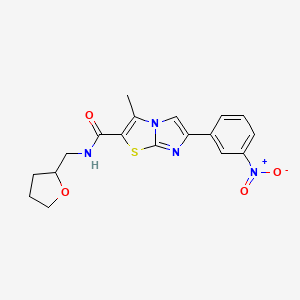 3-methyl-6-(3-nitrophenyl)-N-((tetrahydrofuran-2-yl)methyl)imidazo[2,1-b]thiazole-2-carboxamide