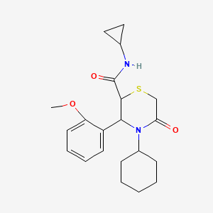 4-cyclohexyl-N-cyclopropyl-3-(2-methoxyphenyl)-5-oxothiomorpholine-2-carboxamide