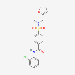 molecular formula C19H17ClN2O4S B2719799 N-(2-chlorophenyl)-4-{[(furan-2-yl)methyl](methyl)sulfamoyl}benzamide CAS No. 922894-64-2