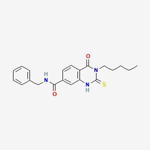 molecular formula C21H23N3O2S B2719834 N-benzyl-4-oxo-3-pentyl-2-sulfanylidene-1,2,3,4-tetrahydroquinazoline-7-carboxamide CAS No. 309940-27-0